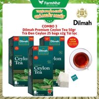 (Combo 3) Trà Dilmah Premium Ceylon Tea 50g (25 Túi x 2g) – TRÀ ĐEN CEYLON NGUYÊN CHẤT TỪ SRI LANKA