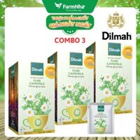 (Combo 3) Trà Dilmah Pure Camomile 30g 20 Túix1.5g Túi Bạc Riêng Biệt – Thảo Dược Hoa Cúc Thư Giãn Tinh Thần