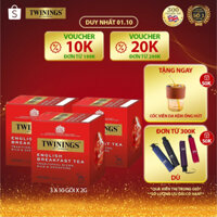 Combo 3 Trà Túi Lọc Twinings English Breakfast - Hộp 10 gói x 2g