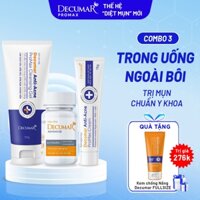 Combo 3 trong uống ngoài bôi giảm mụn sau 48 giờ hiệu quả Decumar Promax - DPM01, DPG01, VCM01