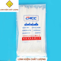 Combo 3 túi dây thít nhựa 25cm 4x250 màu trắng loại thường (túi 250c)