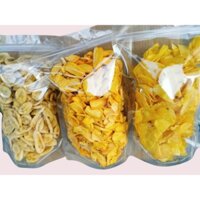 COMBO 3 TÚI  KHOAI LANG SẤY MẬT ONG NGUYÊN MIẾNG, CHUỐI SẤY GIÒN NGUYÊN MIẾNG, MÍT SẤY GIÒN VỠ TO