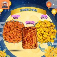 COMBO 3 Túi Snack Vỏ Sò Phô Mai Đậu Hà Lan - Bánh Vỏ sò mắm hành đậu hà lan khoai tây phô mai Túi 500g
