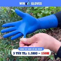 Combo 3 túi trọng lượng 1,5Kg - Găng tay cao su xanh cổ dài 30cm - T40