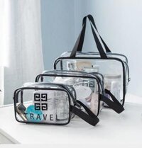 Combo 3 Túi Trong Suốt - Đựng Mỹ Phẩm, Đồ Trang Điểm Tiện Lợi