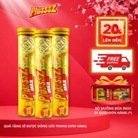 (COMBO 3 TUÝP x 20 Viên sủi) PLUSSSZ MAX MULTIVITAMIN VỊ CAM Không Đường - HÀNG NHẬP KHẨU
