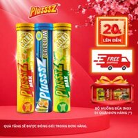 (COMBO 3 TUYP X 20 viên sủi) Plusssz Max multivitamin vị Cam + Plusssz Max vitamin C vị Chanh + Plusssz Canxi vị Đào mix Chanh leo không đường