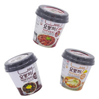 Combo 3 vị: Phomai, Siêu cay, tương đen - Bánh gạo Hàn Quốc Yopokki dạng cốc 120g