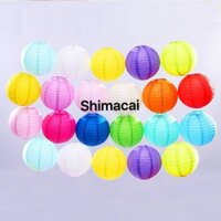 Combo 30 Cái Lồng Đèn Giấy 3 Size Đủ Màu Trang Trí Quán Siêu Đẹp