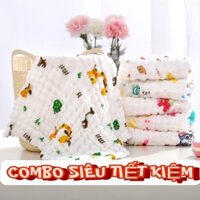COMBO 30 khăn sữa cho bé, Khăn xô 6 lớp dầy mềm thấm hút