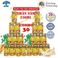 Combo 30 lọ Tổ Yến Chưng Nhân Sâm Sakanest 39% yến tươi 150ml không hộp