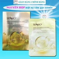 COMBO 30 mặt nạ sennio nguyên hộp chính hãng mặt nạ nhau thai cám gạo sennio hàn quốc màu vàng giấy