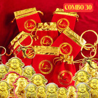 Combo 30 Móc Khóa Ông Thần Tài Vàng, chạm vào trái tim mùa xuân, nơi tài lộc sinh sôi và hạnh phúc đong đầy - SP005979