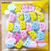 COMBO 30 squishy mặt gấu dẻo Bộ 30 sản phẩm chơi mềm mỏng giảm stress hình gấu dễ thương