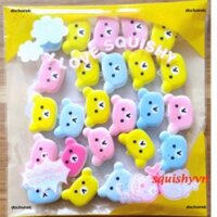 COMBO 30 squishy mặt gấu dẻo Bộ 30 mặt hàng chơi mềm mỏng giảm stress hình gấu dễ thương