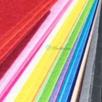 Combo 30 tấm vải nỉ cứng nhiều màu khổ 90 x 90cm làm đồ handmade, craft, thủ công, đồ chơi