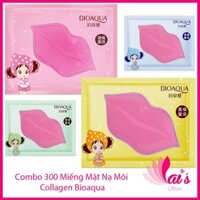 Combo 300 Miếng Mặt Nạ Môi Collagen Bioaqua Dưỡng Ẩm, Mờ Thâm, Môi Hồng, Mềm Môi Lip Mask Nội Địa Trung Chính Hãng