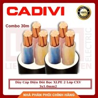 Combo 30m Dây Cáp Điện Đôi Bọc XLPE 2 Lớp CXV 3x1.0mm2 Cadivi