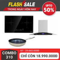 Combo 310 Bếp từ Kocher Đức, Máy hút mùi và Chảo