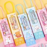 Combo 35 Set 5 Món Dụng Cụ Học Tập Trong Hộp Có Quai Xách Cute