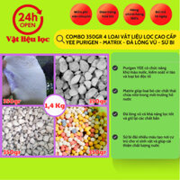 Combo 350gr 4 loại vật liệu lọc CAO CẤP  Yee purigen - matrix - đá lông vũ - sứ bi đài