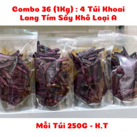 Combo 36 (1Kg) : 4 Túi Khoai Lang Tím Sấy Khô Nguyên Cọng loại A - mỗi tui 250g