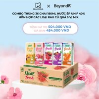 Combo 36 Hộp Nước Ép Unif Fresh Hỗn Hợp Các Loại Rau Củ Quả Và Trái Cây Healthy