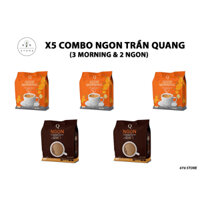 Combo 3good morning + 2Qngon Trần Quang (1 bịch/24 gói) - cà phê sữa trần quang/Hàng chính hãng/giá tốt