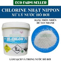 combo 3kg Chlorine Nhật 70% Xử lý Nước Hồ Bơi - Sạch Rong Rêu Tảo [ gói chiết 1kg ]
