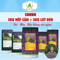 Combo 3kg gạo nếp cẩm và 2 kg gạo lứt đen (hút chân không từng túi, mỗi túi 1kg) - Chú Bảy Vlog