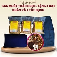 [Combo 3kg] Muối thảo dược chườm bụng, lưng, vai gáy, chườm ấm sau sinh (tặng 1 đai quấn và 1 túi đựng muối)