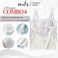 Combo 4 Áo lót Bé Gái chất liệu cotton mềm mịn thân thiện với làn da HL BOUTIQUE A8574