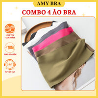 Combo 4 Áo Ống Cotton Mềm Mại Không Mút Ngực - Set 4 Áo Quây Ngang không Dây Chống Tuột AMYBRA B2401