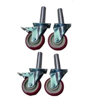 Combo 4 bánh xe giàn giáo 100 mm chịu lực cao - 2 bánh xoay và 2 bánh xoay có khóa