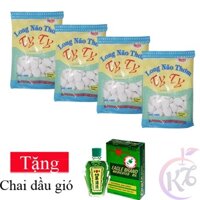 Combo 4 bịch Long não thơm Ty Ty hình trái tim bịch 250g Tặng 1 chai dầu gió xanh 24ml - băng phiến TYTY khử mùi, thơm