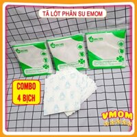 Combo 4 Bịch Miếng Lót Sơ Sinh EMOM, Phòng Ngừa Hăm Tã, Thiết Kế Dày Dặn, Thấm Hút Tốt