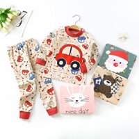 combo 4 bộ đồ cotton tay dài cho bé trai