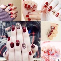 combo 4 bộ móng tay giả kèm keo dán