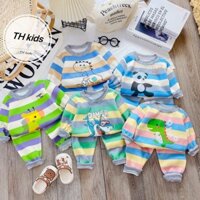 Combo 4 Bộ Nỉ lót lông cho bé trai, bé gái từ 4-15kg (0-30 tháng tuổi).