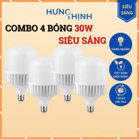 Combo 4 Bóng Đèn LED HƯNG THỊNH 30W Cao Cấp Siêu Sáng Tiết Kiệm Điện, Bộ 4 Bóng Điện Led 30W Độ Bền Cao