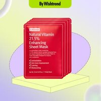 Combo 4 By Wishtrend Mặt Nạ Giấy Natural Vitamin 21.5 Enhancing Sheet Mask 23ml