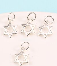 Combo 4 cái charm bạc hình ngôi sao 6 cánh treo - Ngọc Quý Gemstones