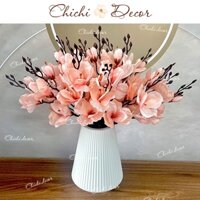 Combo 4 cành hoa diên vĩ + bình (nhựa cứng) decor, trang trí nhà cửa (CẮM SẴN)