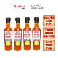 [COMBO 4 CHAI] Mắm Ớt Tỏi Chua Ngọt pha sẵn Làng Chài Xưa, nguyên liệu tươi, chai thủy tinh 300g