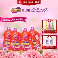 Combo 4 chai nước giặt xả Selma 3in1 - Hương Hoa Nắng
