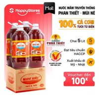 [Combo 4 Chai] Nước mắm Phan Thiết Mũi Né 2 độ đạm Can lớn 5 lít - Nguyên chất cá cơm