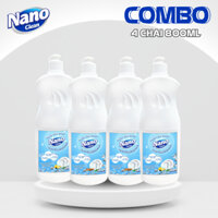 Combo 4 Chai Nước Rửa Chén Bát Nano Clean Đánh Bay Dầu Mỡ Hiệu Quả 800mlx4