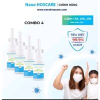 combo 4 chai xịt mũi nano hoscare