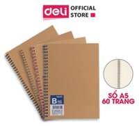 Combo 4 Cuốn Sổ Tay Ghi Chép A5 Gáy Xoắn 120 Trang Kẻ Ngang Deli - Phù Hợp Làm Sổ Kế Hoạch Planner, Nhật Kí, Tập Vở Ghi Chép Bullet Journal - LA560-06 - 1 quyển