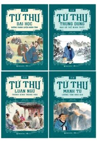 Combo 4 Cuốn Tứ Thư: Đại Học + Luận Ngữ + Trung Dung + Mạnh Tử (Sbooks)